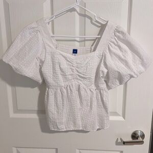 Old Navy white puffy sleeve top size XS